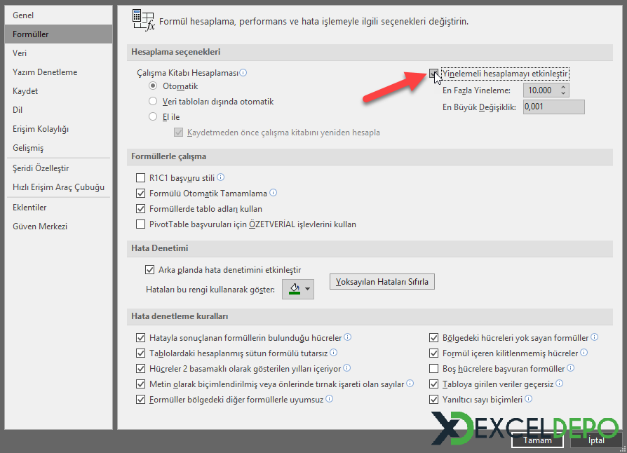 Excel Seçenekleri