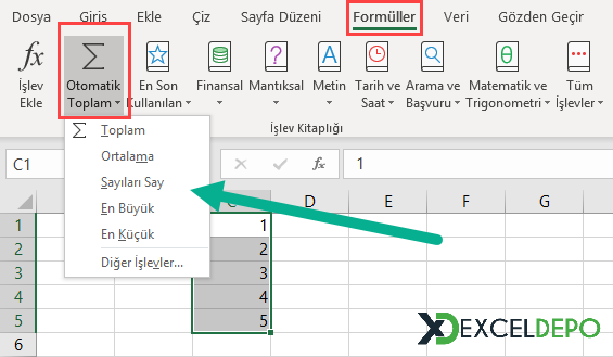 Formül Kısayol Menüsü