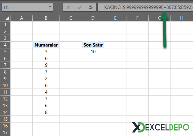 Excelde Büyük Sayı Kavramı