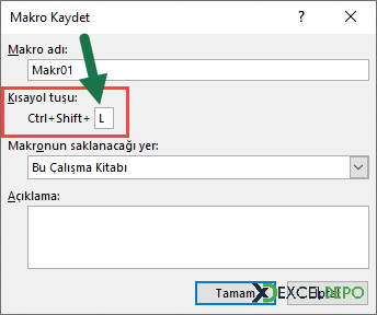 Makroya Kısayol Tuşu Atama