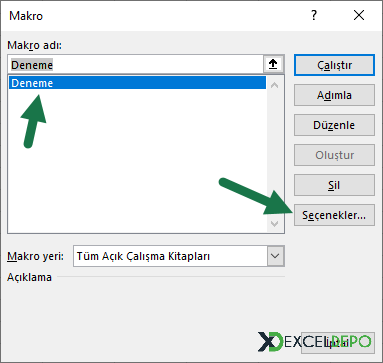 Makro Seçenekleri