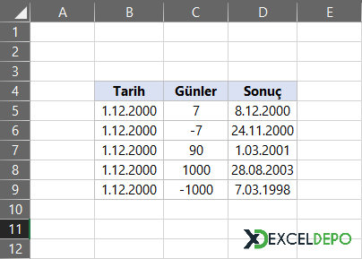 Zamana X Gün Ekleme