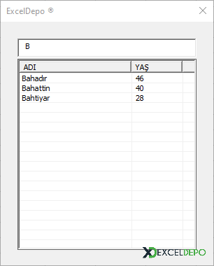 TextBox ile ListView'de Veri Filtreleme