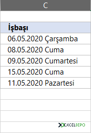 İşbaşı Tarihleri