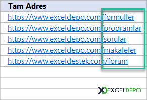 Web Adresinin Uzantısını Alma