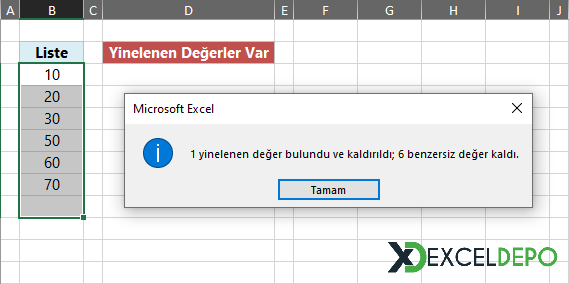 Yinelenen değerler