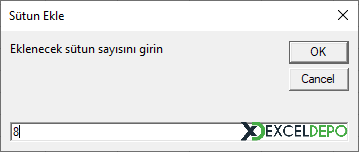 Makro ile Birden Fazla Sütun Ekleme