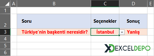Excel Formül ile Hücre Renklendirme Sonuç Yanlış