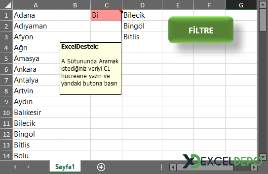 Hızlı Filtreleme
