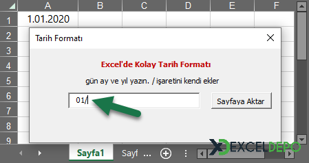 TextBox Otomatik Tarih Biçimi