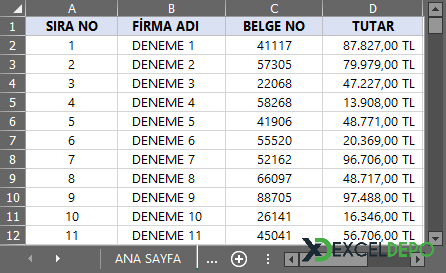 Çift Tıklamayla Verileri Süzüp Başka Sayfaya Aktarma