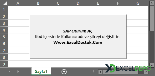 Excel ile SAP Oturumu Açma