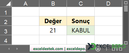 Değer Aralığına Göre Sonuç Yazdırma