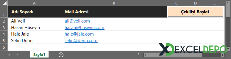 Excel ile Beyaz Yaka Çekiliş Sistemi