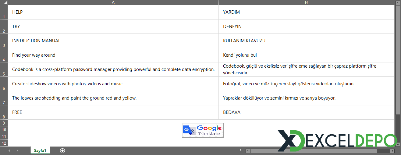 Google Translate ile Çeviri Yapmak