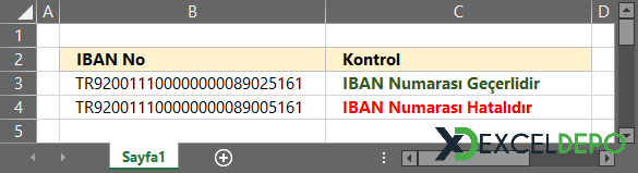 IBAN Numarasını Kontrol Etme IBAN Numarasını Kontrol Etme