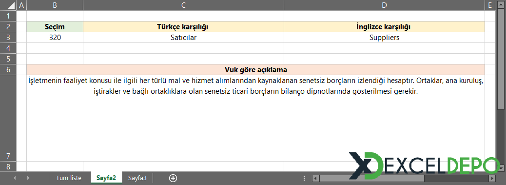 Türkçe ve İngilizce Tek Düzen Hesap Planı Türkçe ve İngilizce Tek Düzen Hesap Planı