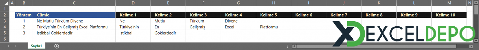 Excel Formülleri ile Metni Sütunlara Bölme Excel Formülleri ile Metni Sütunlara Bölme
