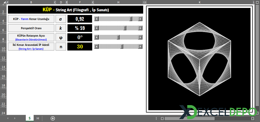 Küp Üzerinde String Art Uygulaması