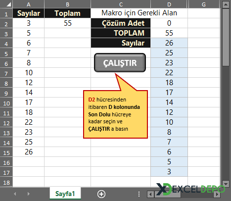 Toplamı Veren Tüm Kombinasyonların Bulunması Toplamı Veren Tüm Kombinasyonların Bulunması