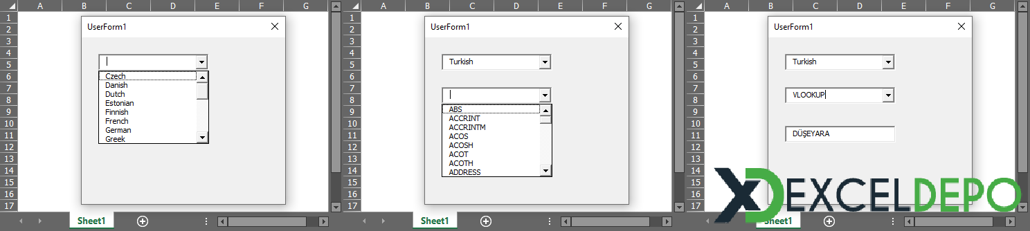 UserForm Üzerinde Formül Çevirici UserForm Üzerinde Formül Çevirici