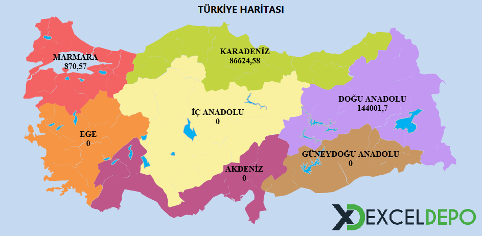 Excel Sayfasında Türkiye Haritası Excel Sayfasında Türkiye Haritası