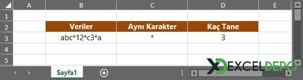 Hücredeki Aynı Karakterleri Sayma Hücredeki Aynı Karakterleri Sayma