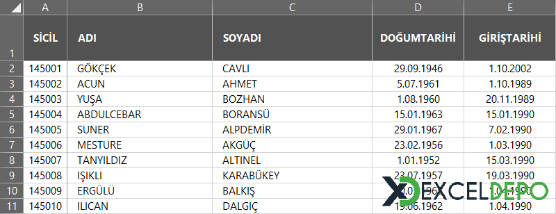 ADO ile Yaş Bulma ADO ile Yaş Bulma