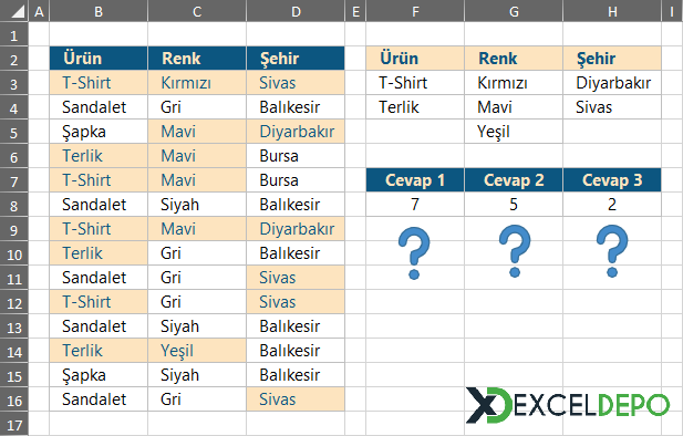 Çok Kriterli Sayma İşlemleri Nasıl Yapılır