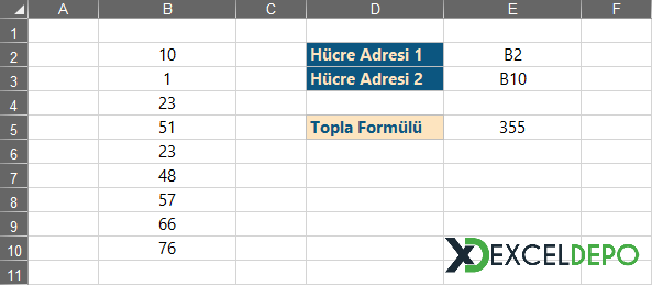 Dolaylı Formülü Toplam Formülü İçinde Kullanma Dolaylı Formülü Toplam Formülü İçinde Kullanma