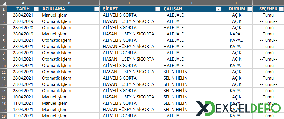 ADO ile ComboBox Bazlı Süzme