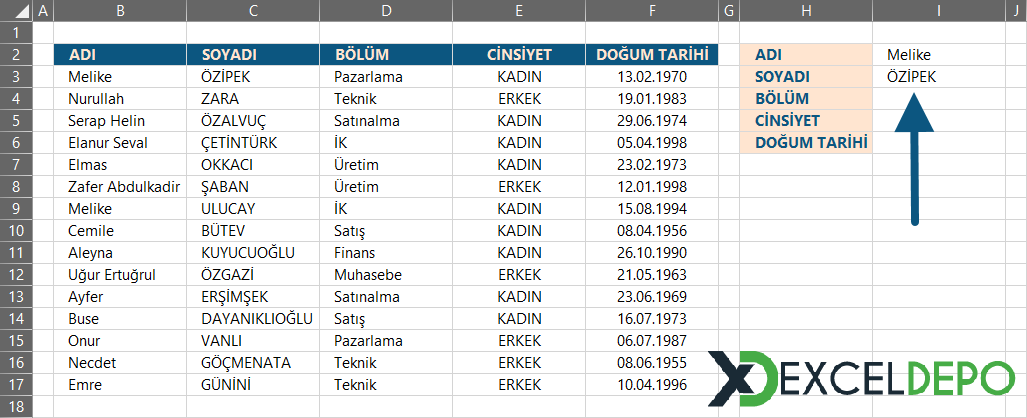 Birden Çok Kriterli Düşeyara Yapma Şablonu Birden Çok Kriterli Düşeyara Yapma Şablonu