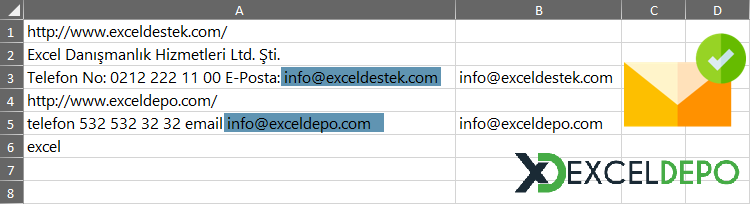 E-Posta Adresi Ayırma